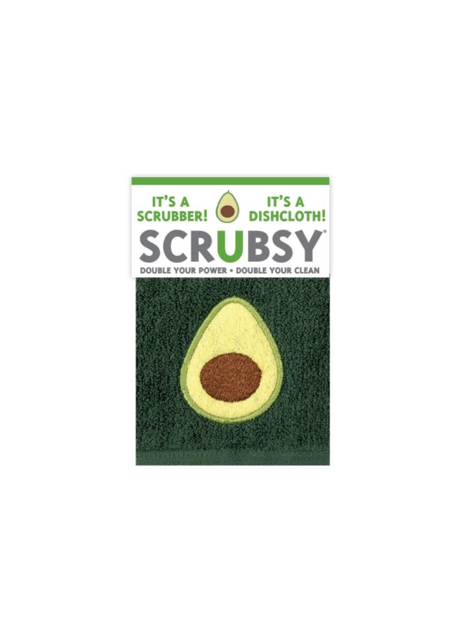 Avocado Scrubsy Scrubber Dish Cloth Green and Brown 12 x 12 Inch 5010-2247